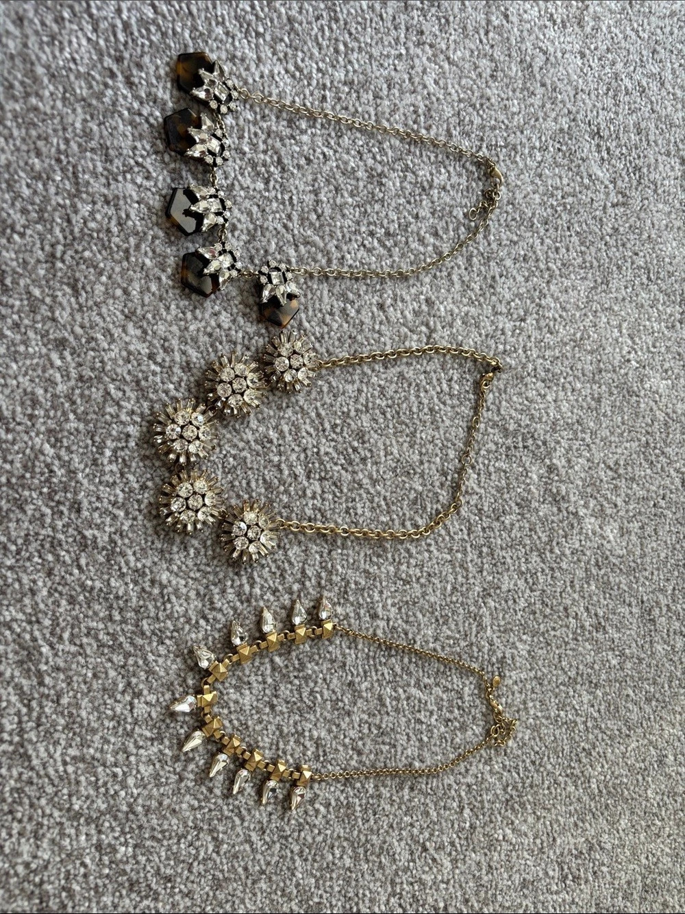 J. Crew Gold & Black Statement Necklace Set Like New